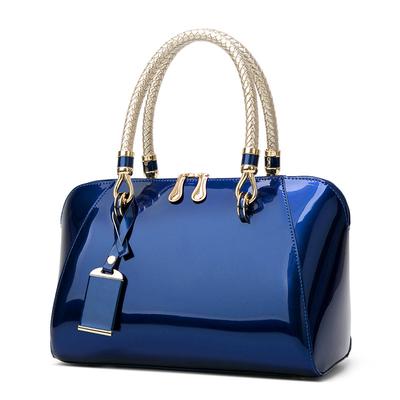 Lacquer Leather Women's Bag, Glossy Handbag, Shell Shaped Women's Bag, Fashionable Single Shoulder Diagonal Cross Bag