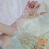 Pair Nail For Manicure Salon Art Heart Tulle Photo Glove Fake Pleated Cuff Manicure Photography Props Tips Display Sleeve