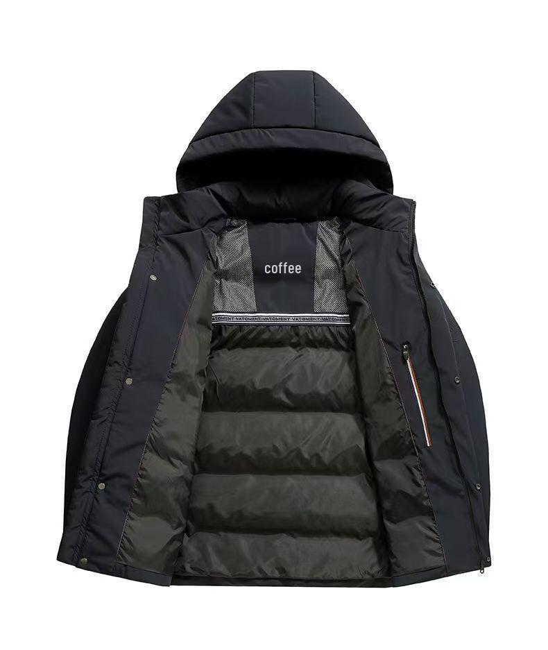 Men's 2025 Winter Thick Duck Down Hooded Jacket for Cold Protection