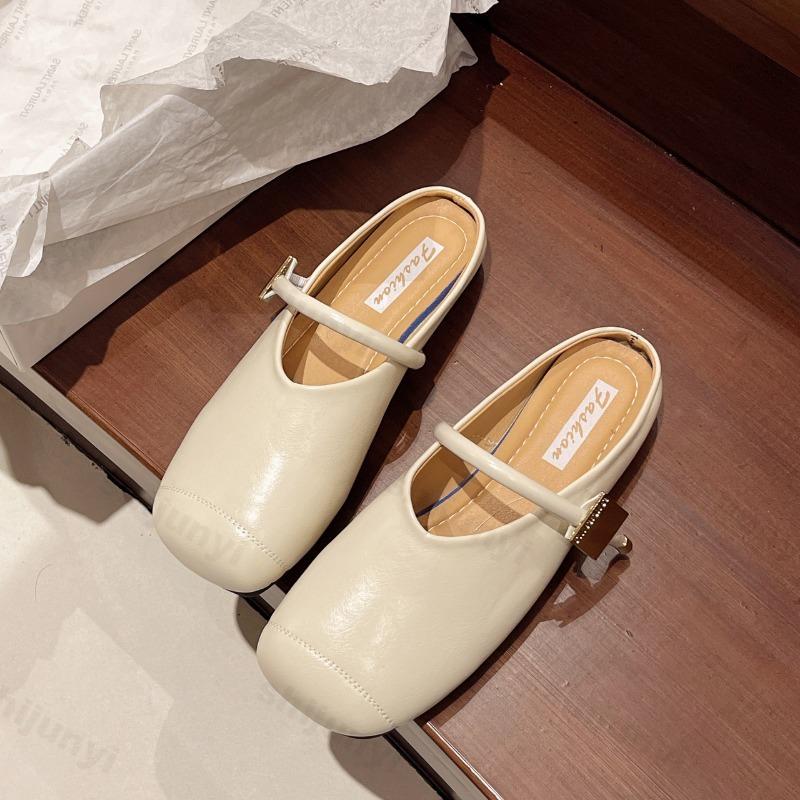 Fashion Women Slippers 2025 New Summer Square Toe Ladies Mules Sexy Sandal Slippers Female Fashion Woman Sandals Non Slip Flat Shoes