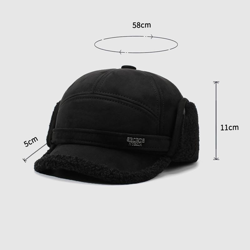 Autumn Winter Warm Bomber Hat Men's Father Outdoor Thick Middle-Aged and Elderly Velvet Hat Ear Protection Hat