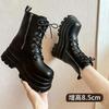 Cos Heightening Shoes 20 Heightening and Showing Legs Thin Platform Shoes 9 British Style Platform New Short Boots Short Martin Boots