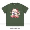 Japanese Kawaii Animal Printed T-Shirt 100% Cotton Oversized Cute Graphic Tees for Men Women Summer Tops Anime Streetwear