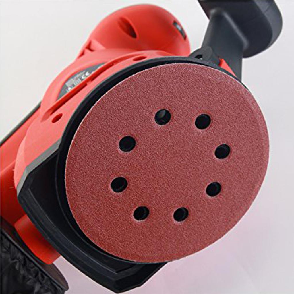 Toowood 100Pcs 125mm 8 Hole Round Dustless Hook Loop Sandwich Disc Sandpaper 60 to 600 Grit &