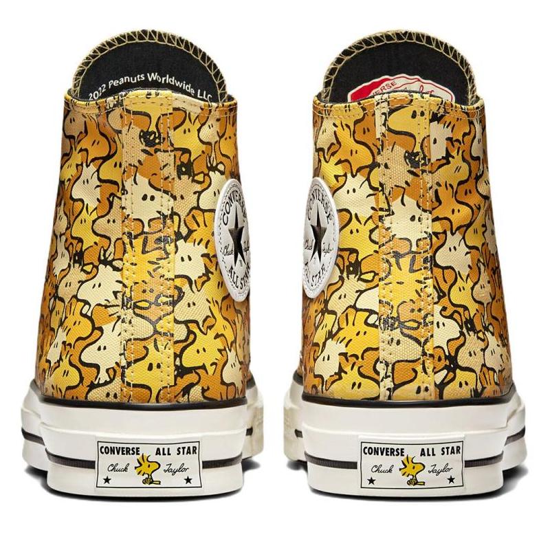 Peanuts x Converse Chuck Taylor All Star Anni '70 Fumetti Peanuts Scarpe Alte in Tela Unisex Freccia Dorata Giallo
