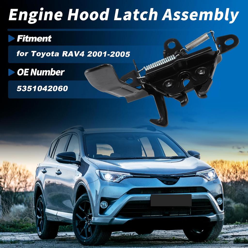 Car Hood Latch Assembly for Toyota RAV4 2001 2002 2003 2004 2005 Engine Hood Latch Lock Release 5351042060 53510-42060