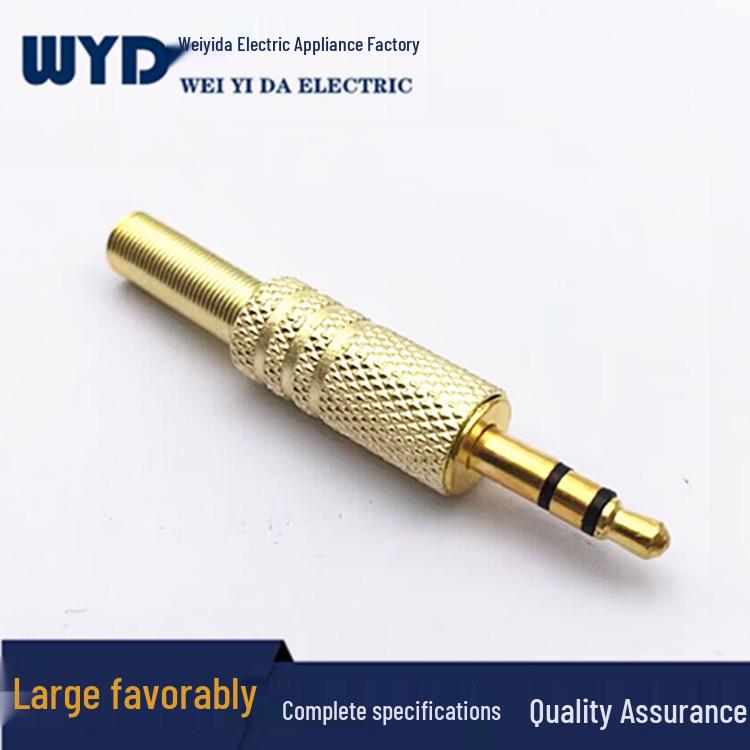

Gold-Plated 3.5mm Dual-Channel Stereo Headphone Plug for DIY Projects