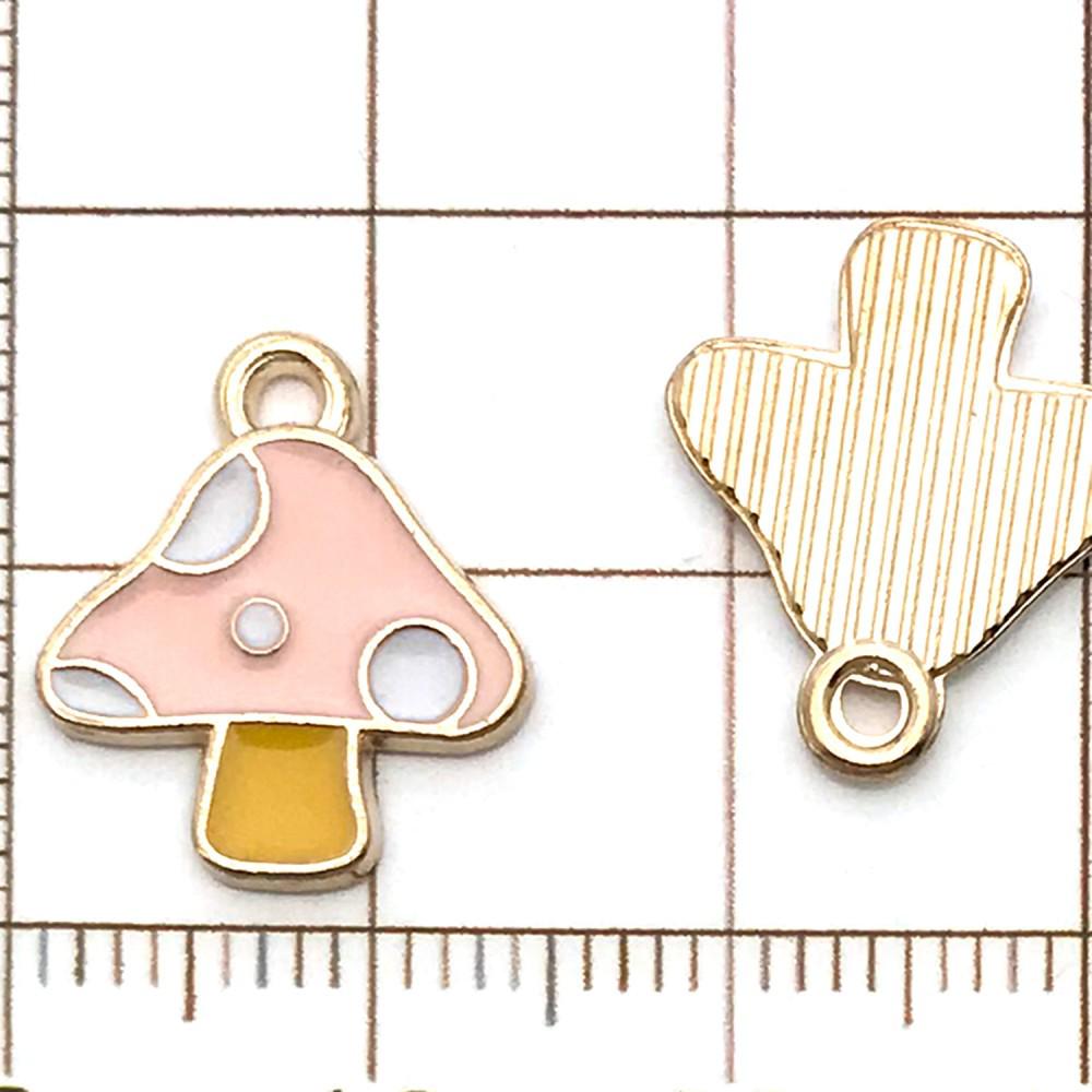 20 Colorful Cartoon House & Mushroom Enamel Alloy Charms for DIY Jewelry