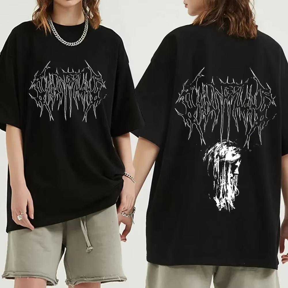 Ghostemane Graphic Print Cotton T Shirt Fashion Hip Hop Tops Metal Rock Gothic T-Shirt Streetwear Plus Size Women Clothing