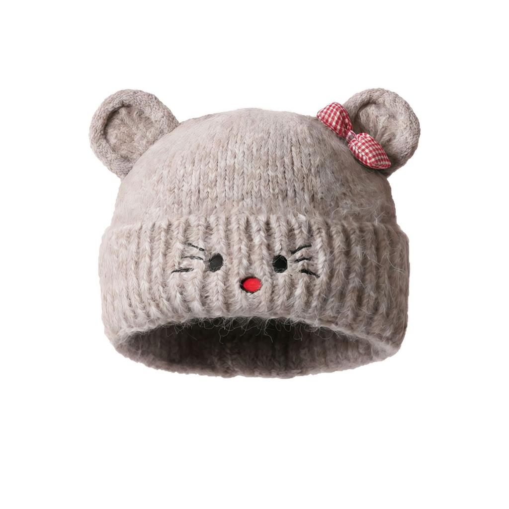 Versatile winter warm hats cute cartoon cat knitted hat student face small wool hat cold hat