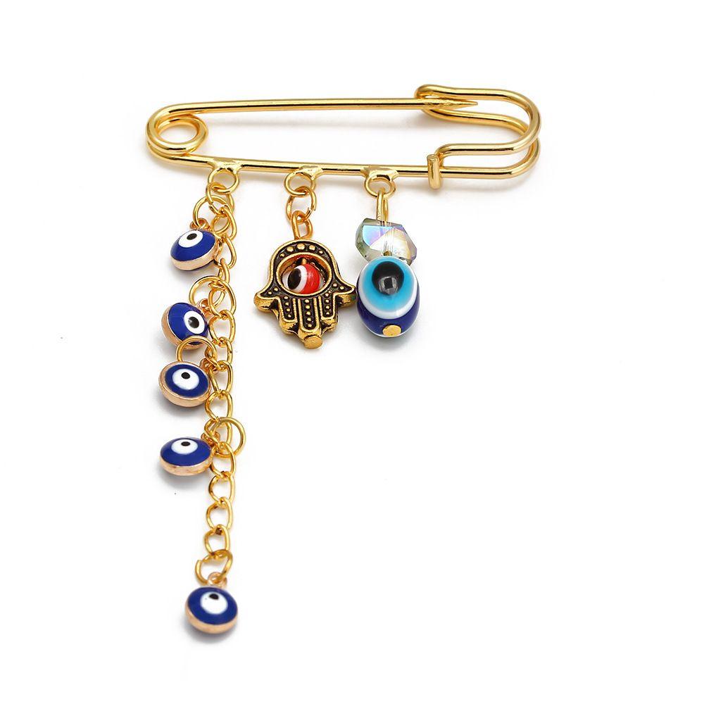 Koupit Bag Decor Alloy Blue Evil Eye Pin Lucky Eye Brooch Hand Hamsa | Joom