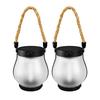 1/2Pcs Solar USB Rechargeable Lantern IP65 Waterproof Flickering Flame Hanging Lantern 2 Modes Outdoor Garden Patio Camping Light