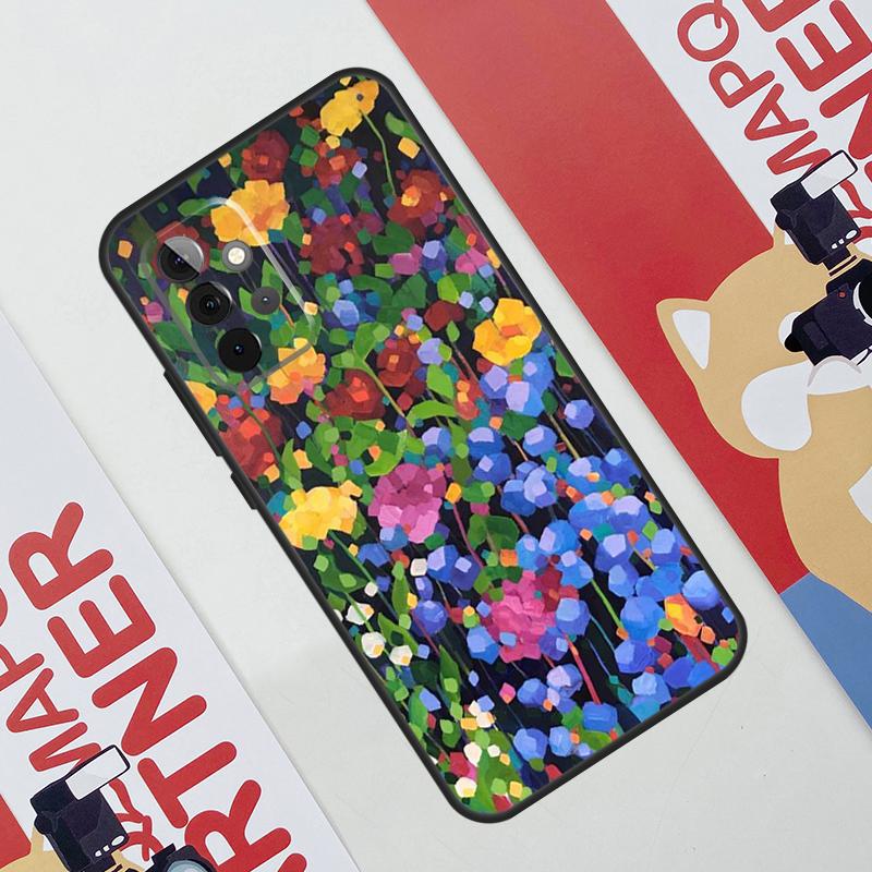 Colourful Flower Painting Art Case For Samsung Galaxy A06 A16 A36 A56 A55 A35 A33 A53 A13 A23 A17 A54 A34 A14 A52 A32 A15