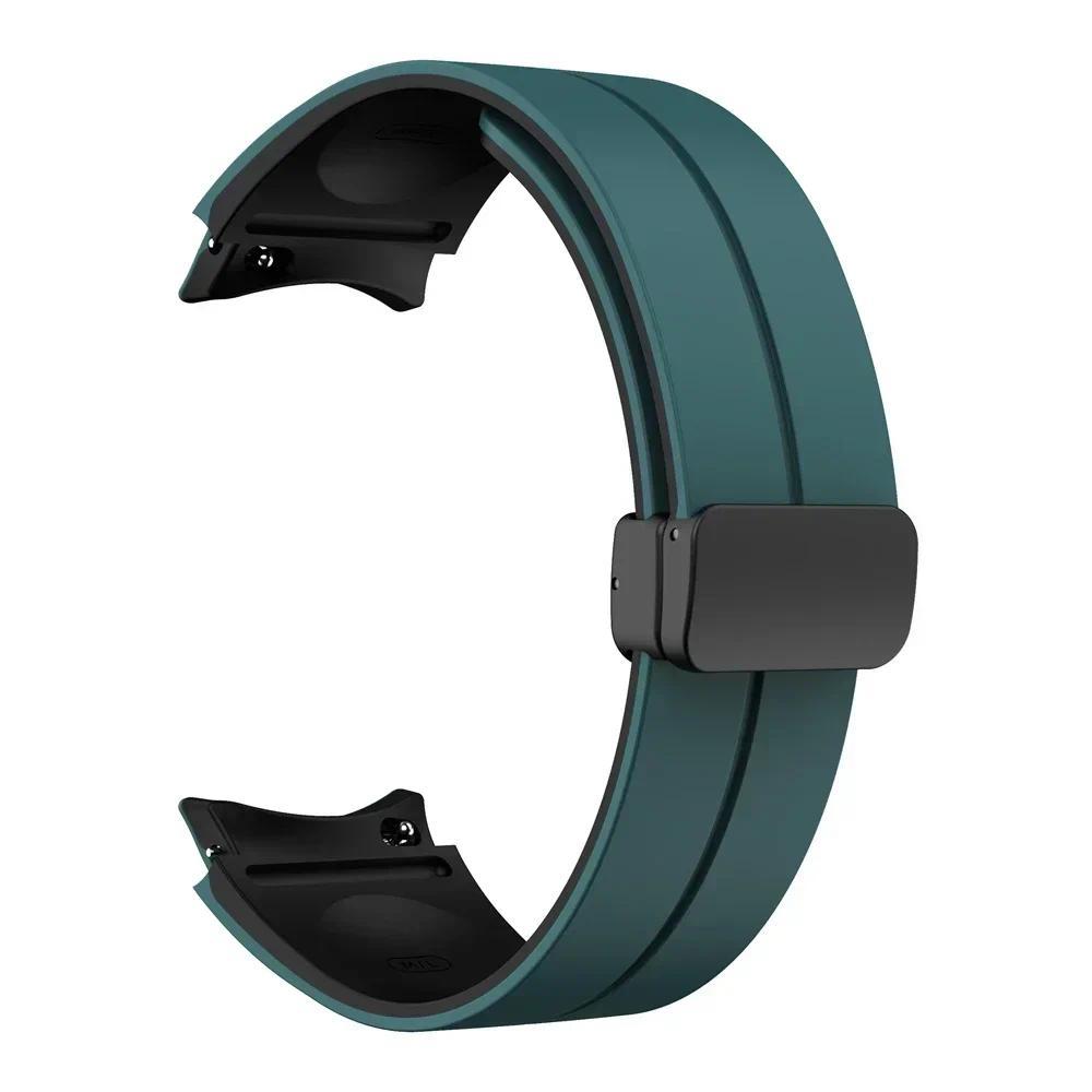 Outdoor Silicone Bracelet for Samsung Galaxy Watch 7 6 5 4 5 Pro 44/40mm Magnetic Buckle Band for Watch4 6 Classic 43/47mm Strap