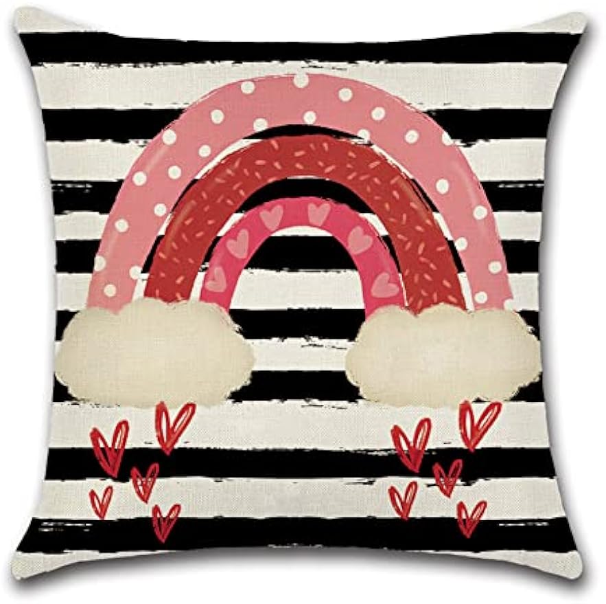 Valentine's Day pillowcase decoration home love rainbow decoration pillowcase Valentine's Day decoration cushion cover