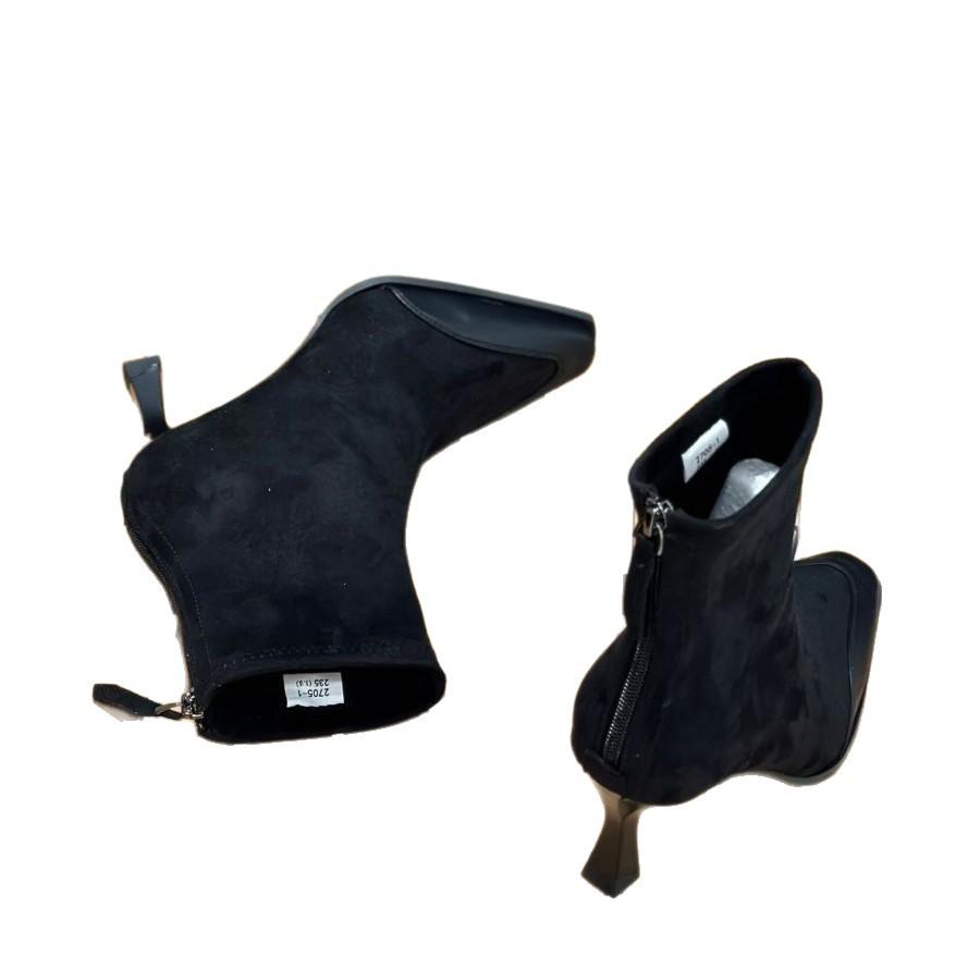 Short boots women's autumn and winter 2025 new fashion versatile suede pointed thin heel high heel boots with skirt fashion boots