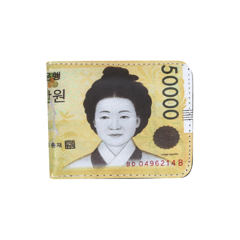

Men s Short Bifold Wallet Currency Pattern Design High Quality Multiple Card Slots Money Holder Compact Gift for Men Short (KRW 50,000)