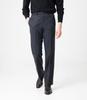 MEVERICK Men'S Flat-Tuck Wool Trousers Slacks Charcoal