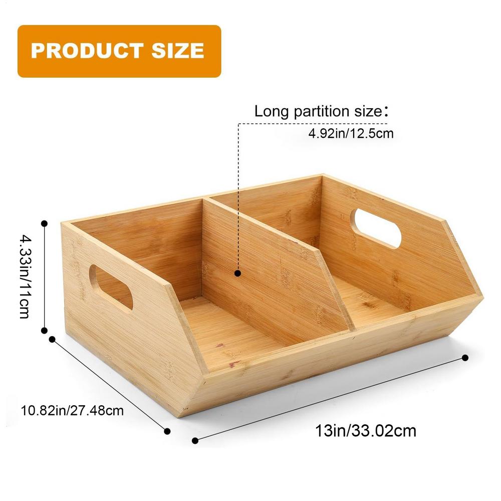 

Органайзер для кладовой Деревянный органайзер Штабелируемое хранение Контейнеры для кладовой для кухни ванной комнаты еды закусок картофеля лука дома
