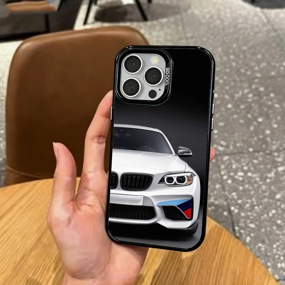 High-Performance Sports Car M2   Phone Case For iPhone17,16,15,14,13,12,11 Plus,Pro Max Colored Silver Plated Inside Cover