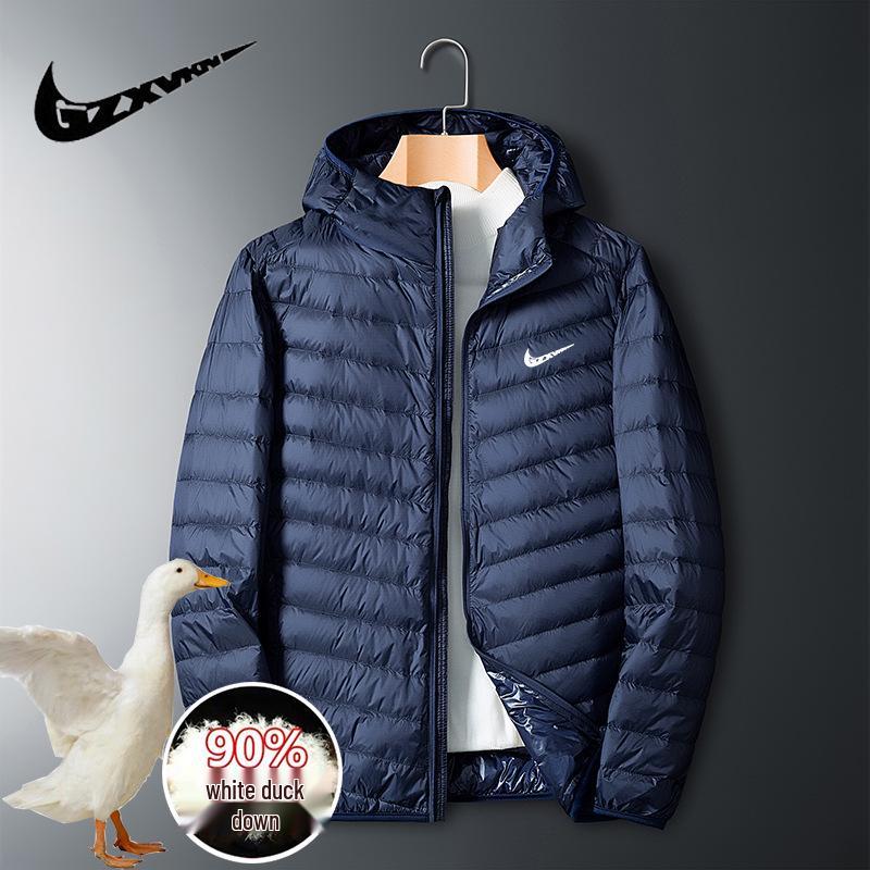 Jachetă de puf ușoară pentru bărbați, mărimi mari, casual și rezistentă la vânt pentru toamnă/iarnă