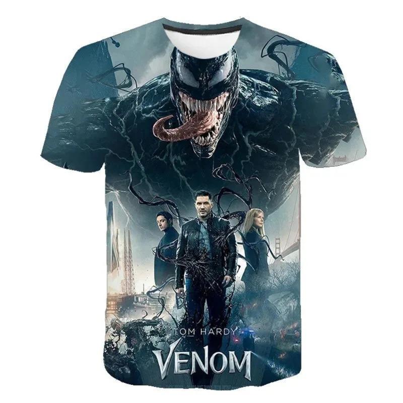New 3D Venom Printed Men s T-shirt Casual Fashion Marvel T-shirt Oversized Sports Short Sleeve S