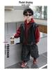 Chłopięcy jesienny trzyczęściowy zestaw streetwearowy w stylu koreańskim: bluza z kapturem i skórzana kamizelka