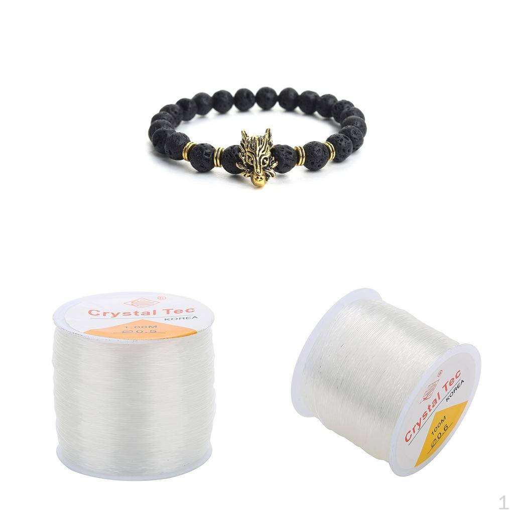 

2 Rolls 0.6mm Cord Crystal Elastic Stretch Necklace