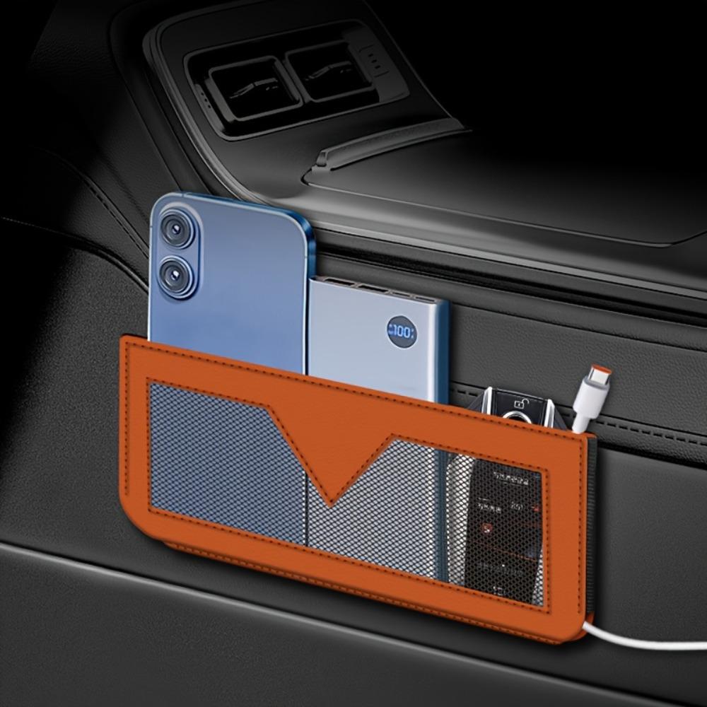 1 Stück Auto Rücksitzaufbewahrung, Multifunktionale Auto Organizer Tasche, Mülleimer, Handyhalter, Entwickelt für Mittelkonsole und Auto Rücksitzaufbewahrung