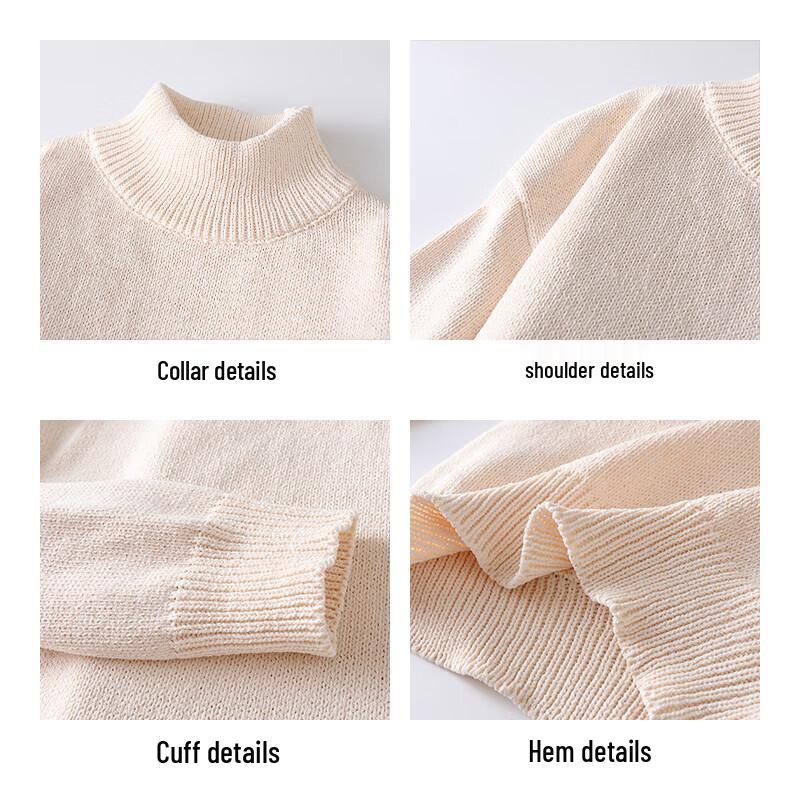 JEEP Men's Half-High Collar Long Sleeve Knit Sweater