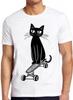 Skateboard Cat Skateboarding Crazy Skate Punk Kitten Sketch Weird Humorous Hilarious Witty Funny Music Gift Tee T Shirt 2380