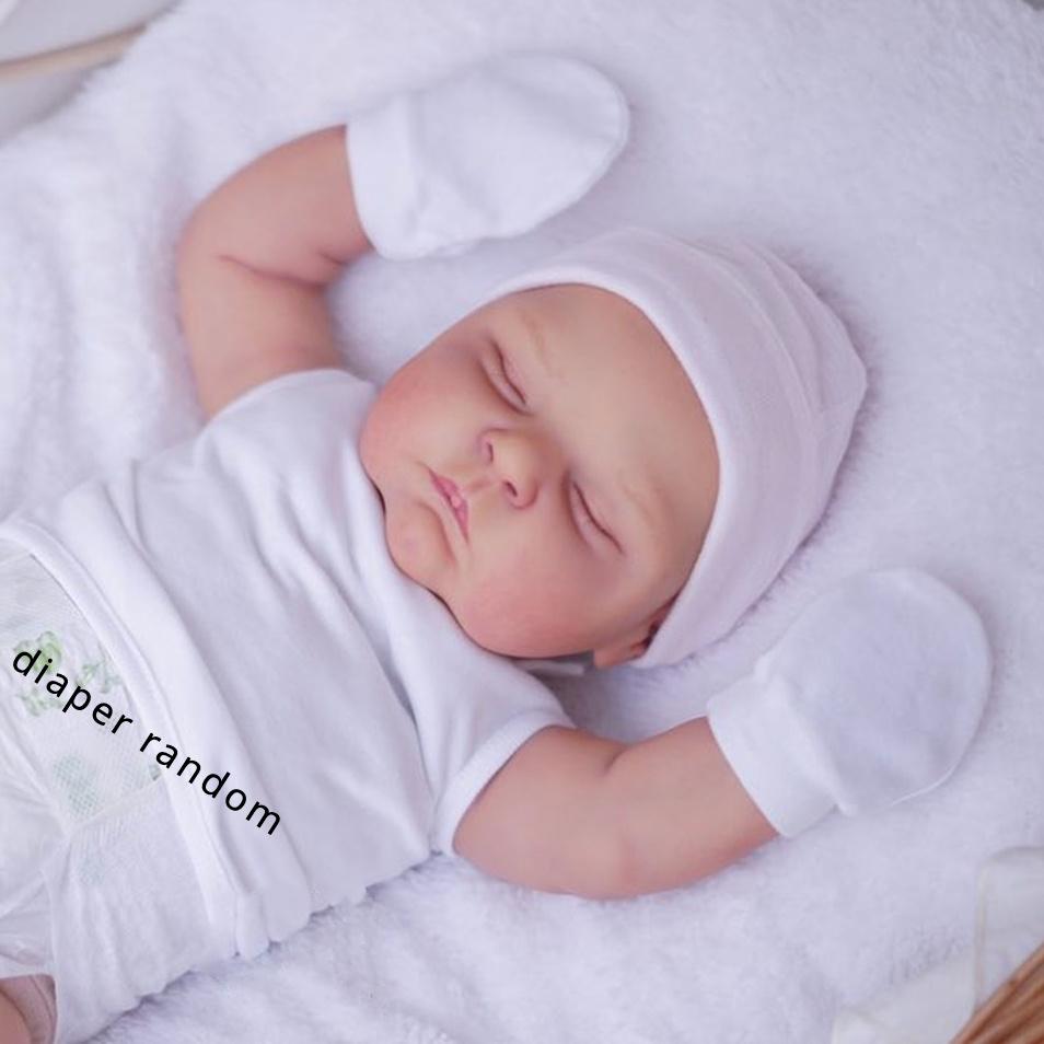 20palcová 50cm jako skutečná měkká silikonová panenka Spící tlusté novorozené dítě s 3D barvou kůže a viditelných žilek Hračka na tělo pro dívku a děti dárek k narozeninám