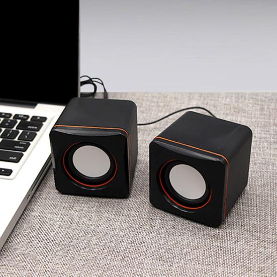2Pcs Portable Home Bass USB Wired Laptop Notebook Mini Speaker Audio Player