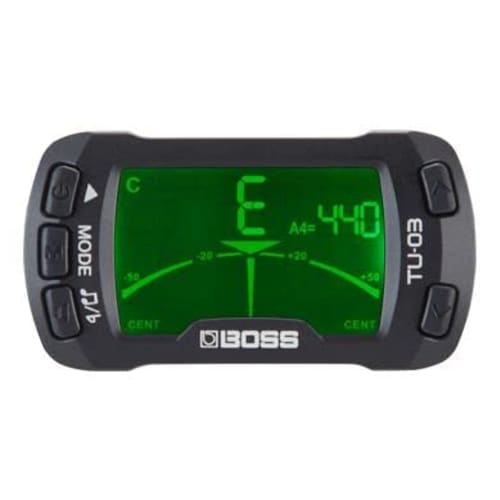 BOSS Clip-on Tuner/Metronome TU-03 for Guitar, Bass, Ukulele, and Violin with Advanced Metronome Function, Backlight, Up To 8 Hours of Use, and Auto-O
