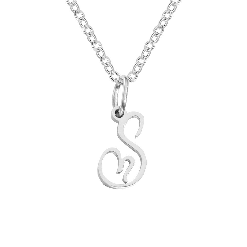 St. Delan Versatile 26-Letter Stainless Steel DIY Necklace Pendant