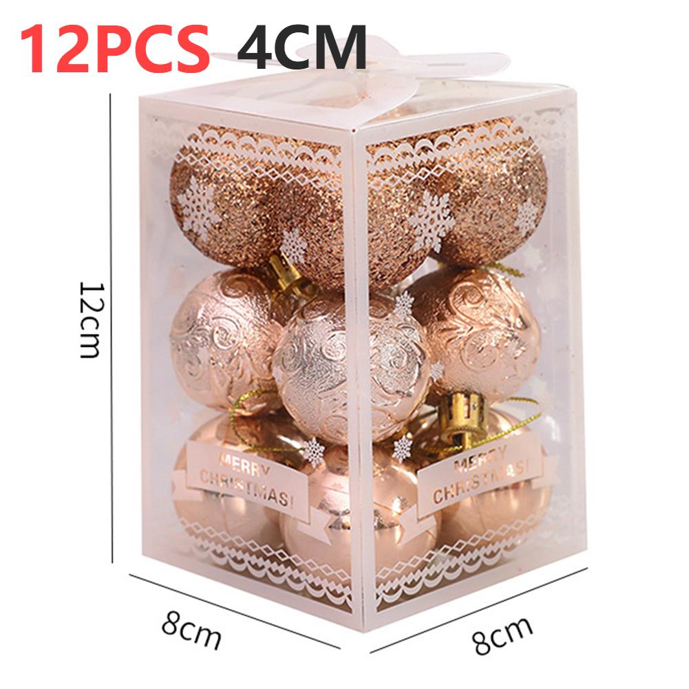12/44PCS Christmas Balls Ornament Christmas Tree Gold Red Pink Ball Pendant Hanging Decor Christmas Decoration 2025 Navidad