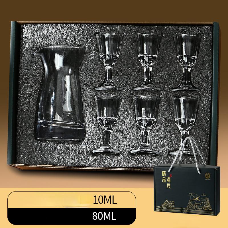Super Cheap Shot Glasses Set Gift Box European Classic Clear Baijiu Cup Suit 1 Pc Decanter 6 Pc Shot Cup Vodka Liquor Bullet Cup