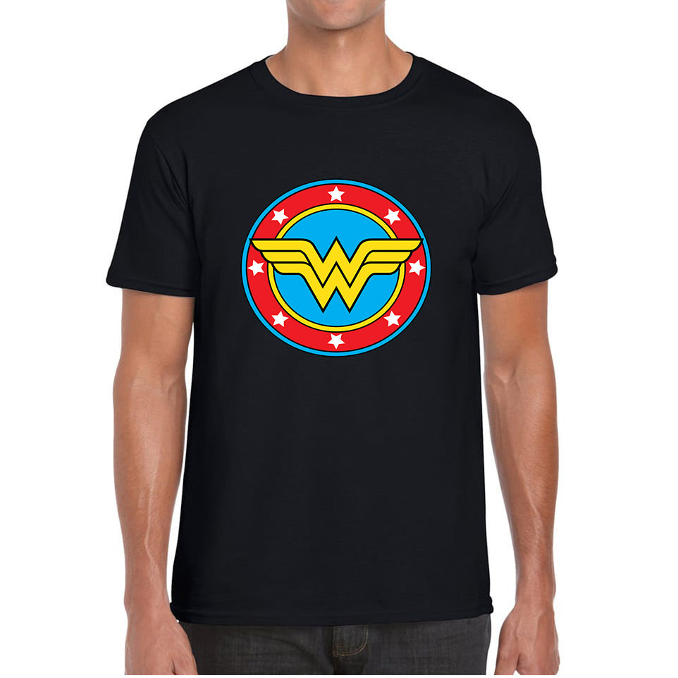 

Wonder Woman Shield Logo Superhero Super Woman Wonder Girl Comic Book Character Mens Tee Top 3XL