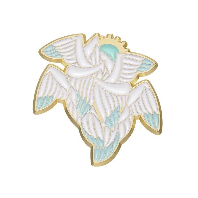 Seraphim Eye Enamel Pins Pure White Angel Wings Spirit Seraph Brooches Lapel Badges Biblical Christianity Belief Jewelry Gift