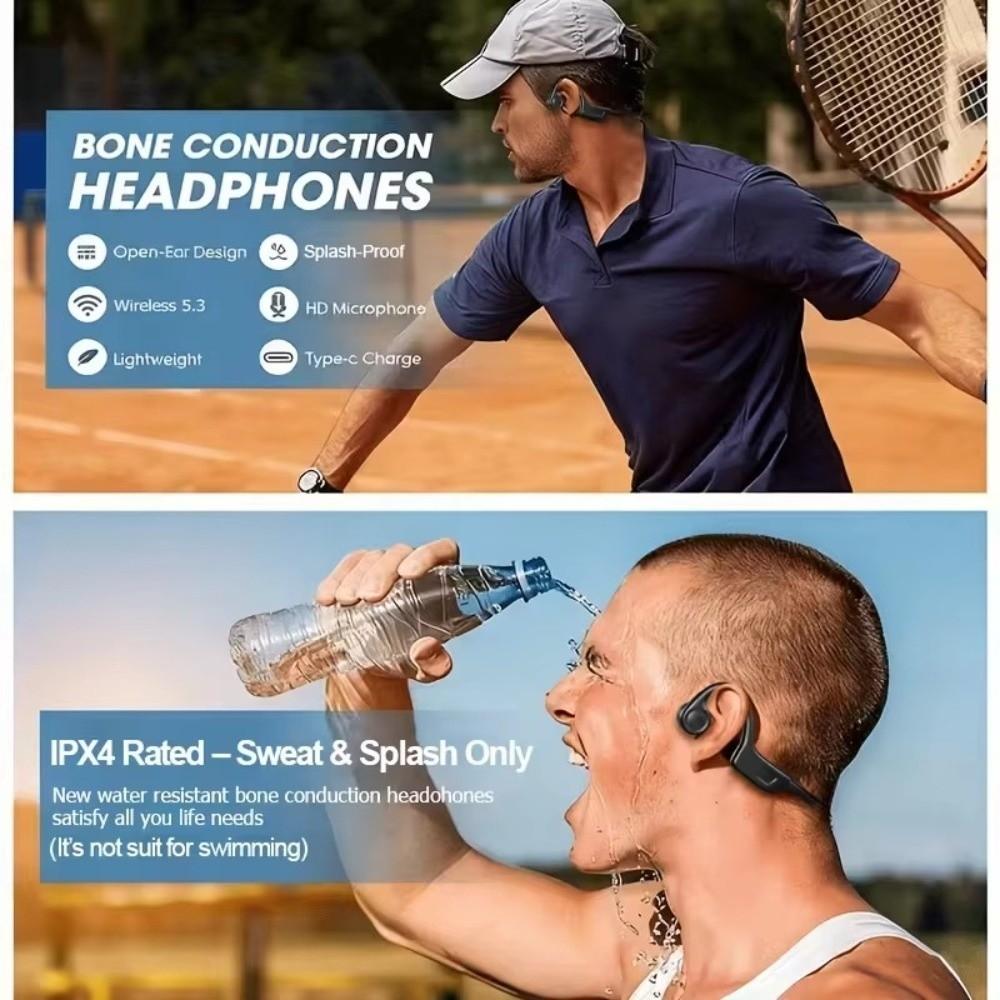 Wireless Bone Conduction Headphones With Mic Wireless Bluetooth Headset  Cycling