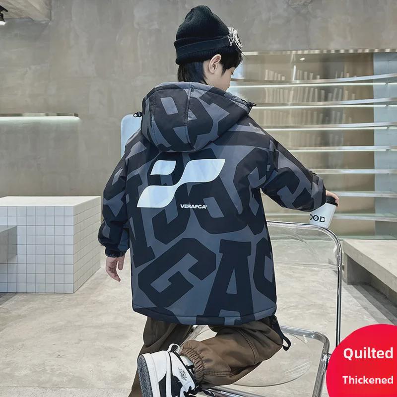 2023 Boys' Quilted Winter Jackets: Trendy, Thick, and Warm for Kids