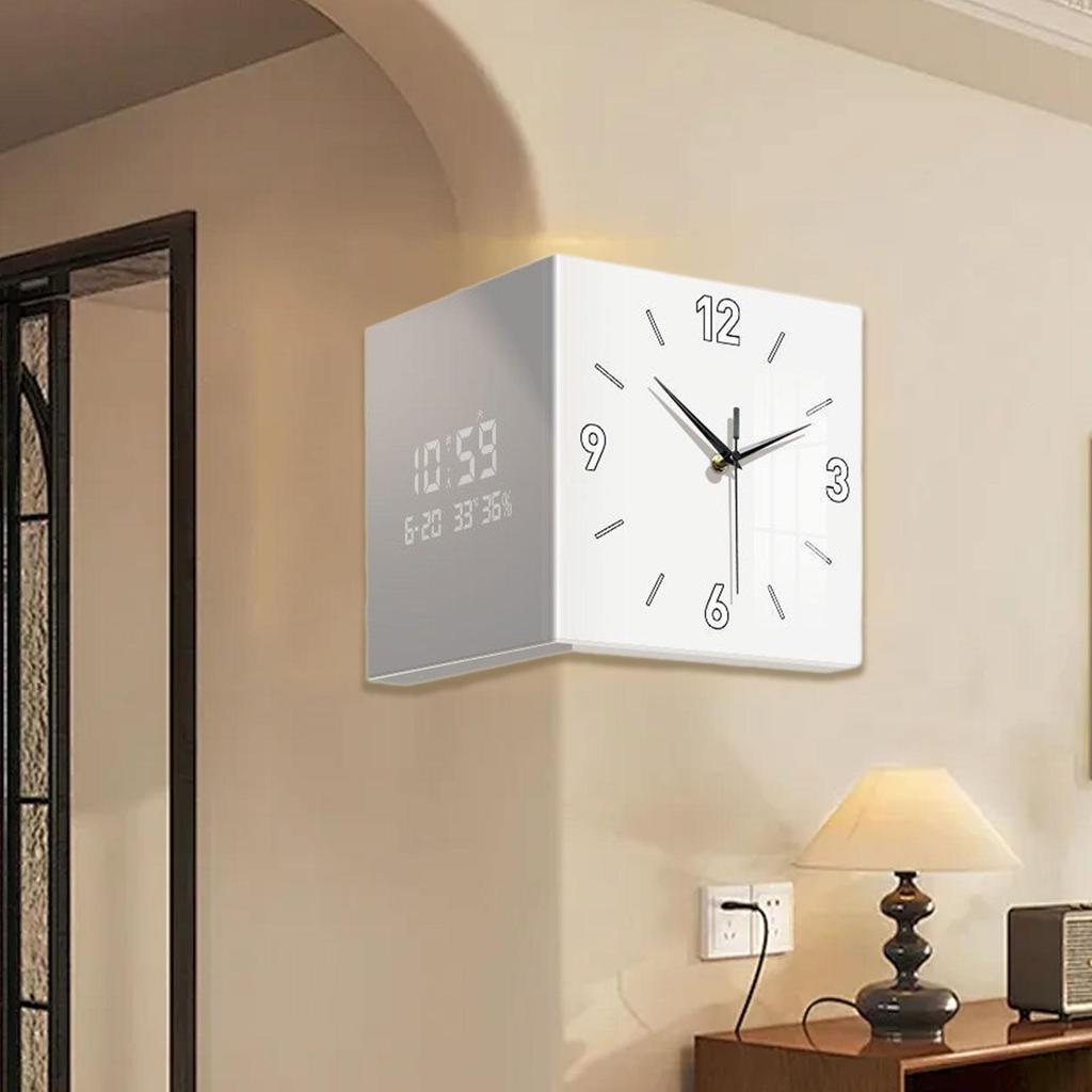 Corner Wall Clock Silent Wall Clock Lounge Clock Easy Installation Versatile Multifunctional Living Room Clock for Office
