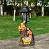 Resin Family Theme Solar Outdoor Light Statue