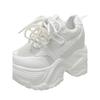 Brand 2025 Spring Breathable Mesh Sneakers Hidden Increasing Sport Shoes Woman Wedge Casual Chunky Shoes High Platform Shoes 9CM