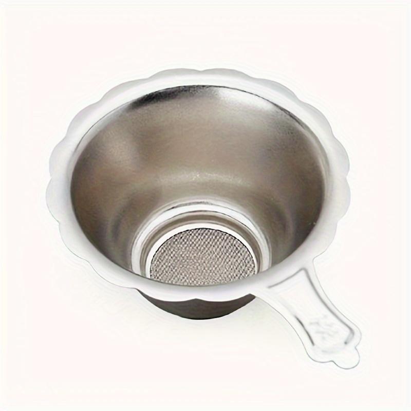 5 Stück Teesieb aus Edelstahl, feines Netz, Teeblatt-Trichterfilter für Tee und Kaffee, Küchenzubehör