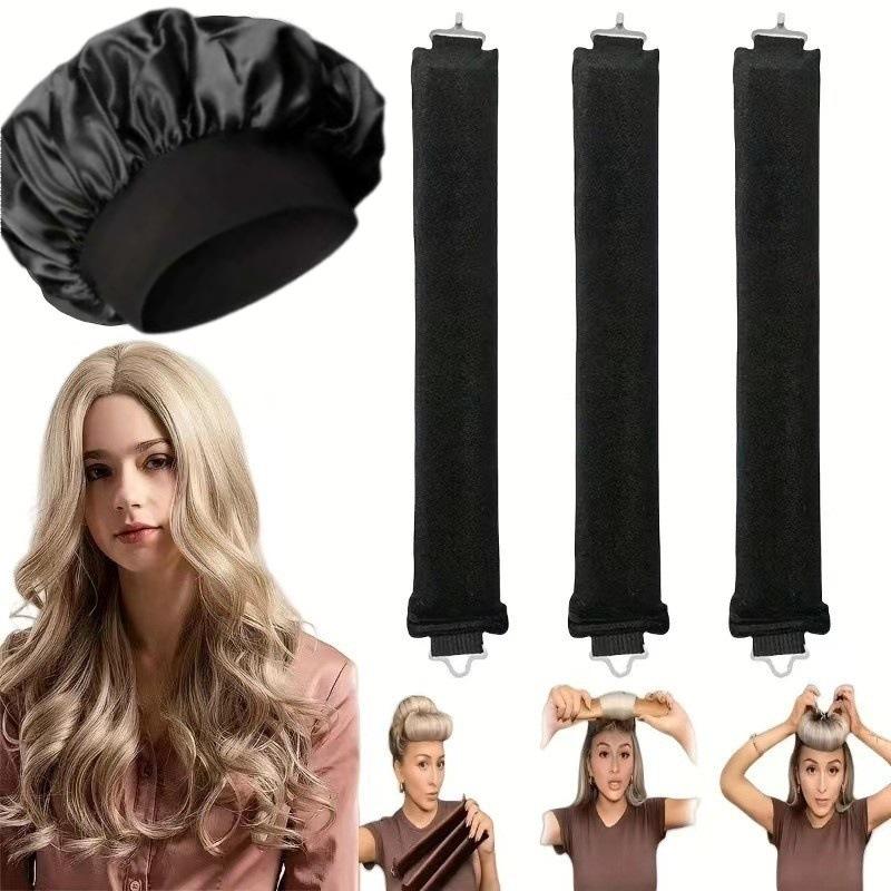 

New heat-free curling iron, rubber curling hair artifact, nightcap combination set, big waves will not hurt the hair.
