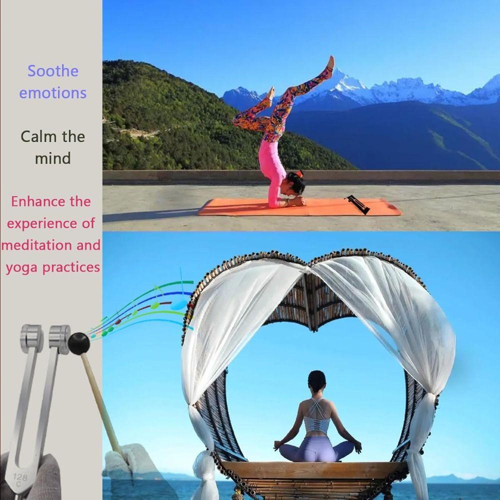 NY 128 Hz Frekvens 128Hz Stämgafflar Energiläkning Massage Reflexhammare Aluminiumlegering Sensorisk Stämgaffel Yoga