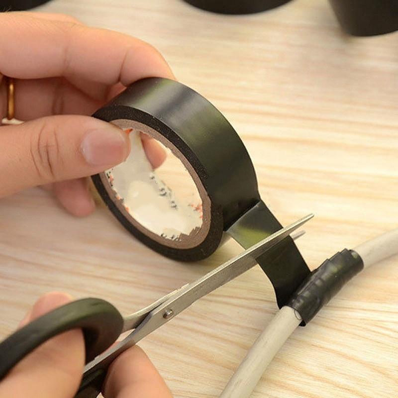 3 role černých PVC elektrických pásek, nehořlavá izolační lepicí páska, DIY elektrické nářadí 18 mm x 5 m
