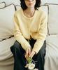 Aau Jacquard Tweed Cardigan_Light Yellow