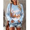 Women'S Pink Cute Skull And Bone for All-Over Print Crew Neck Long Sleeve